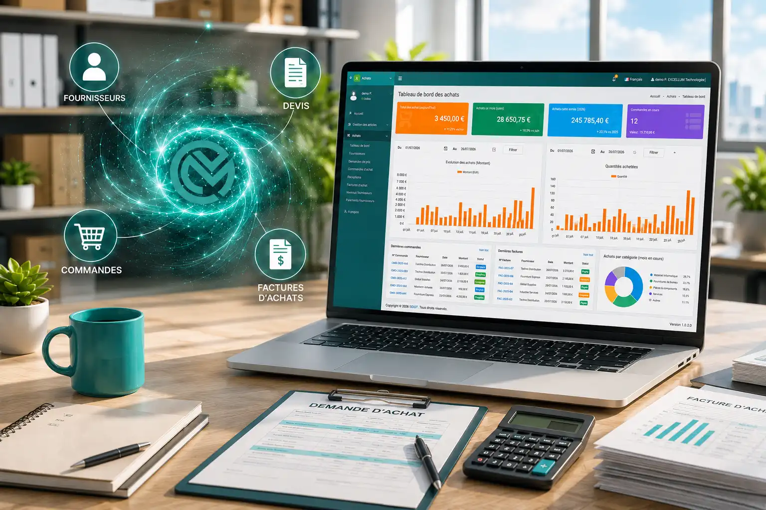 Interface ERP eMagnetar – module Achats avec suivi fournisseurs