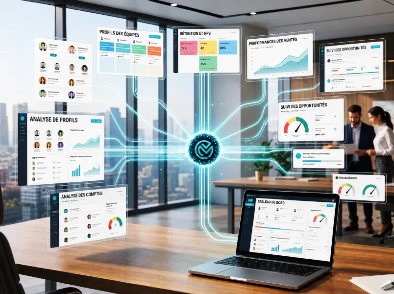 Interface ERP eMagnetar – module Ventes avec CRM et analytics