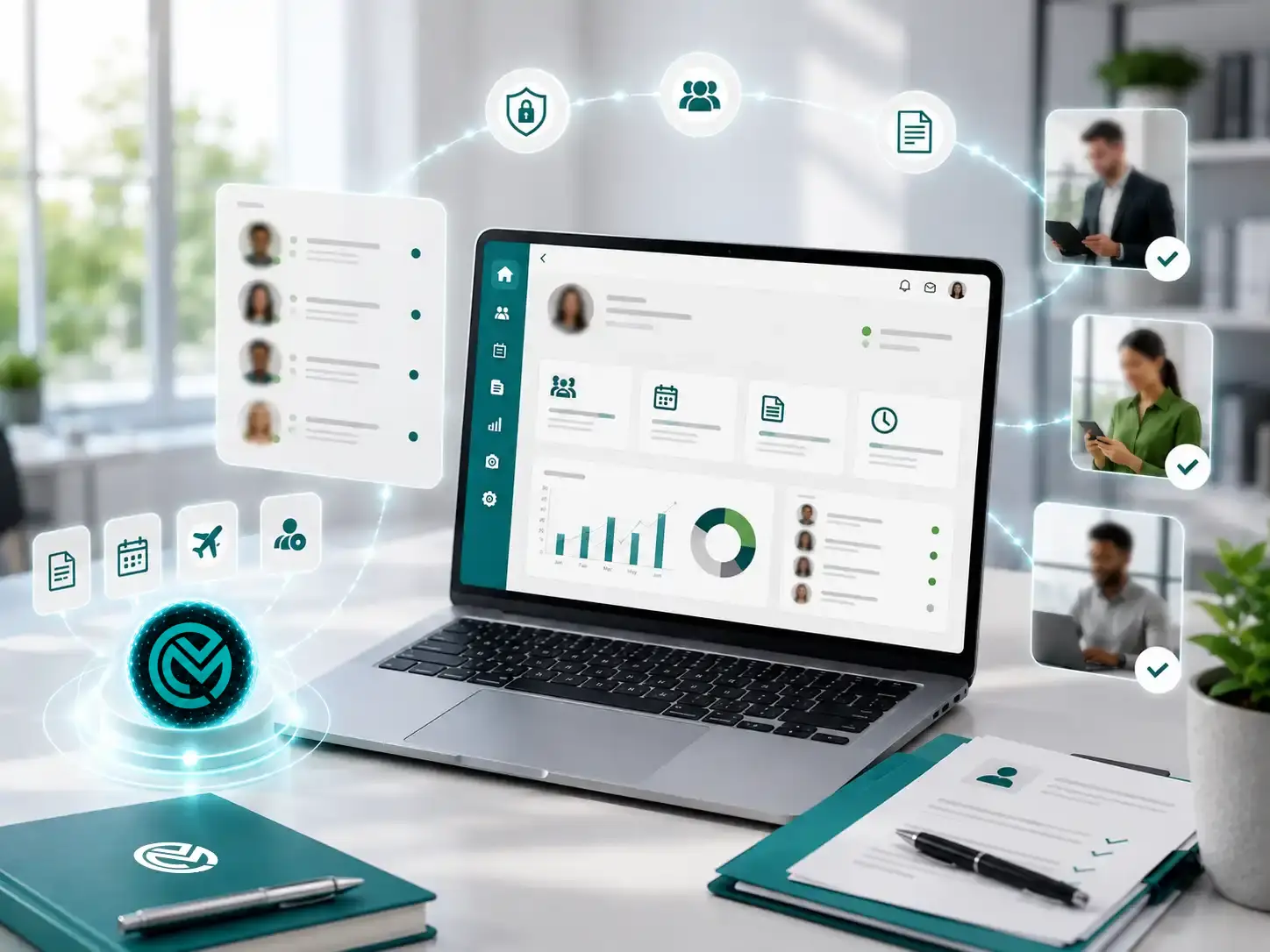 Interface ERP eMagnetar – module Socle RH avec CRM et analytics