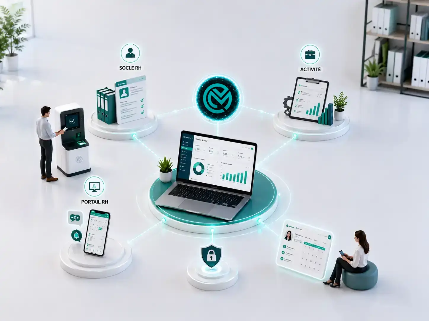 Illustration des intégrations du module Présences