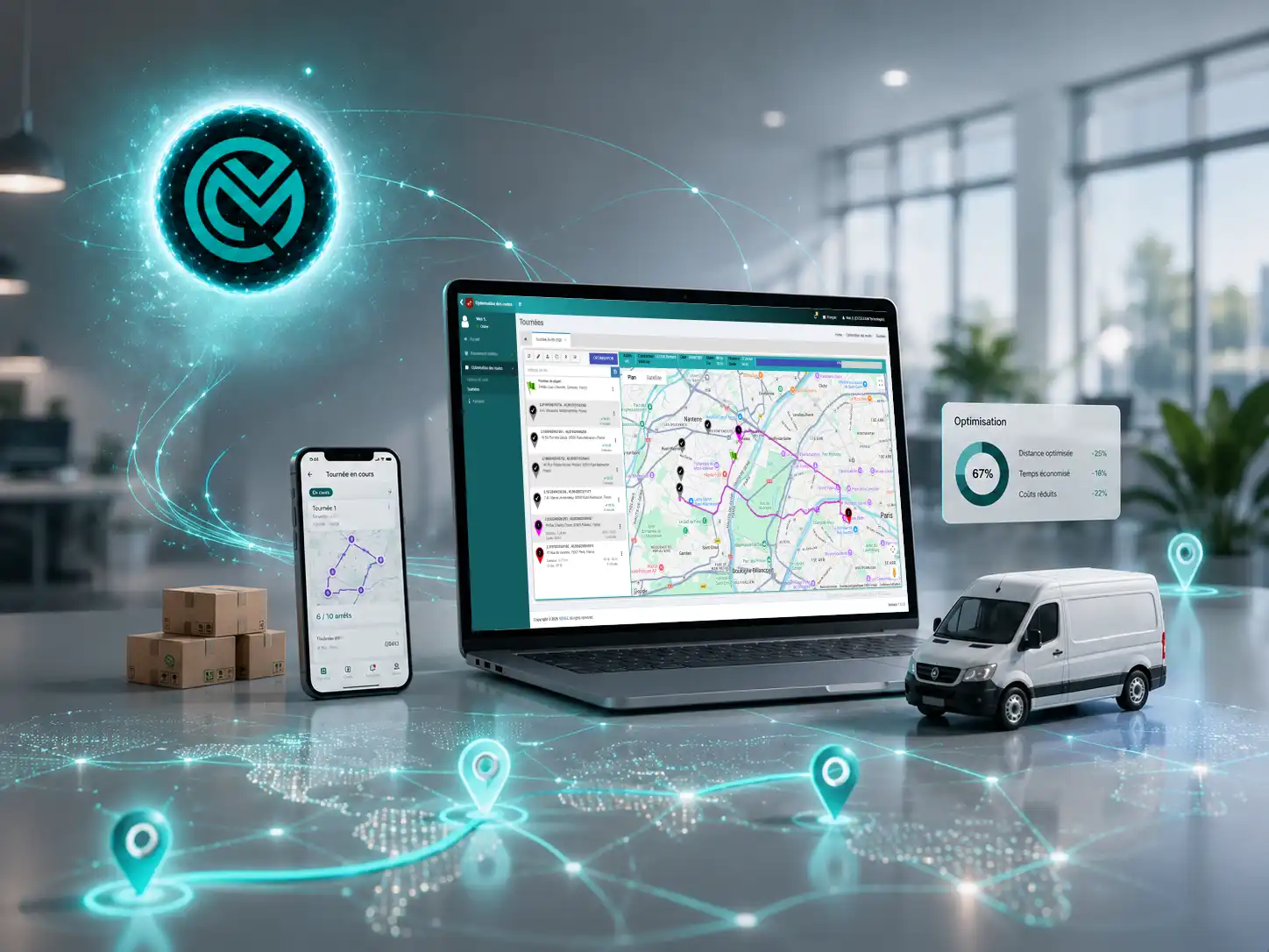 Interface ERP eMagnetar – optimisation de tournées et cartographie