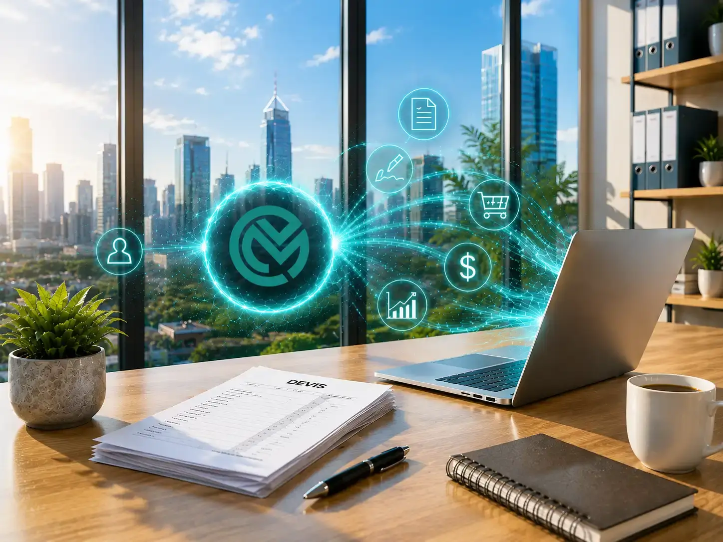 Interface ERP eMagnetar – module Ventes avec CRM et analytics